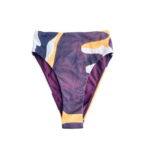 Ziah by St Agni 90s High Waist Joan Purple Camo Print Bikini Bottom Size 8 - Picture 6 of 10